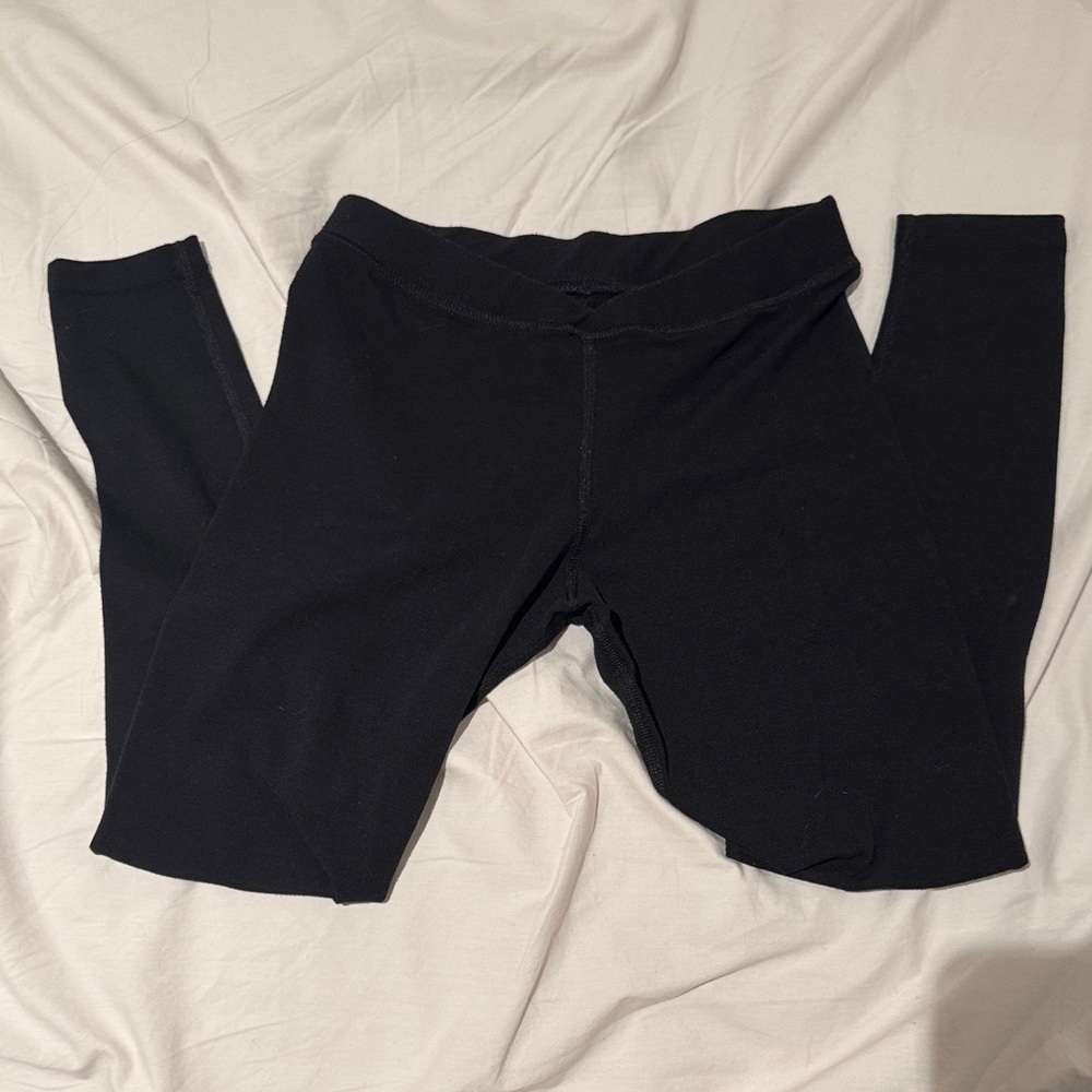 PolarMAX XS girls Black Leggings warmers tight elastic low rise tight fitting